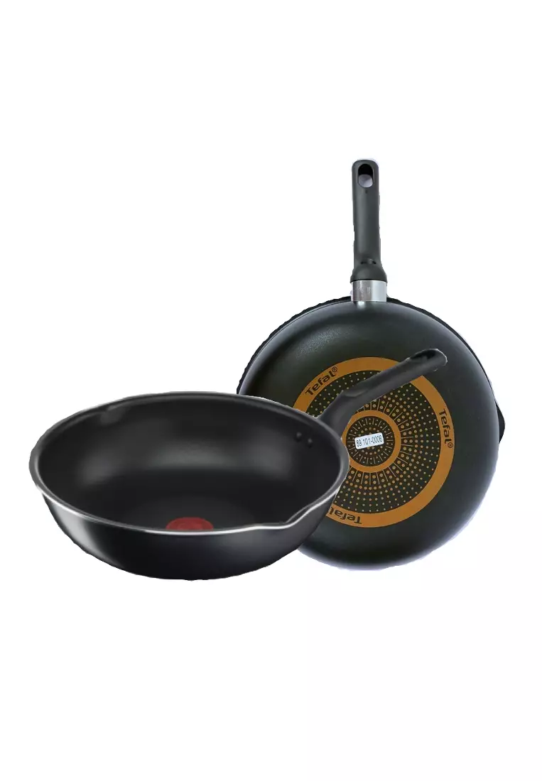 Tefal Cook N' Clean 28cm Black Wok Pan with Lid