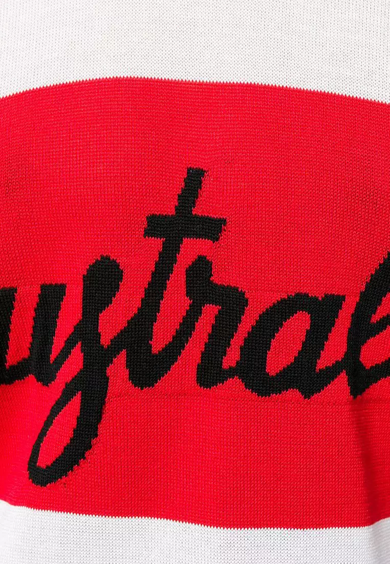 Australia Sweater in White/Red
