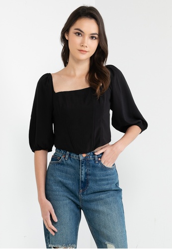 Buy Abercrombie u0026 Fitch Puff Sleeve Corset Top 2023 Online | ZALORA  Singapore