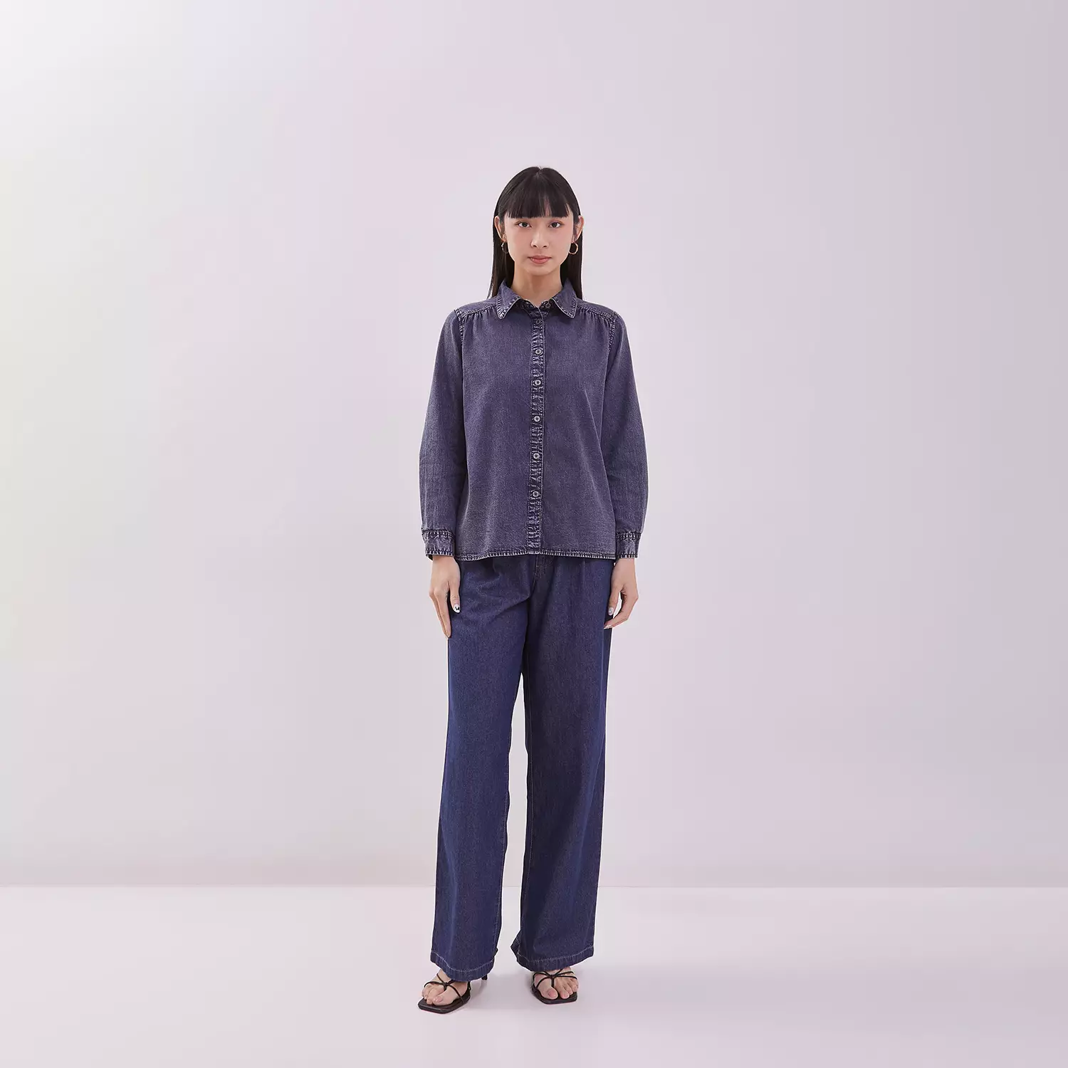 DUST Kemeja Denim Avery Medium Dark Blue (D.116437)