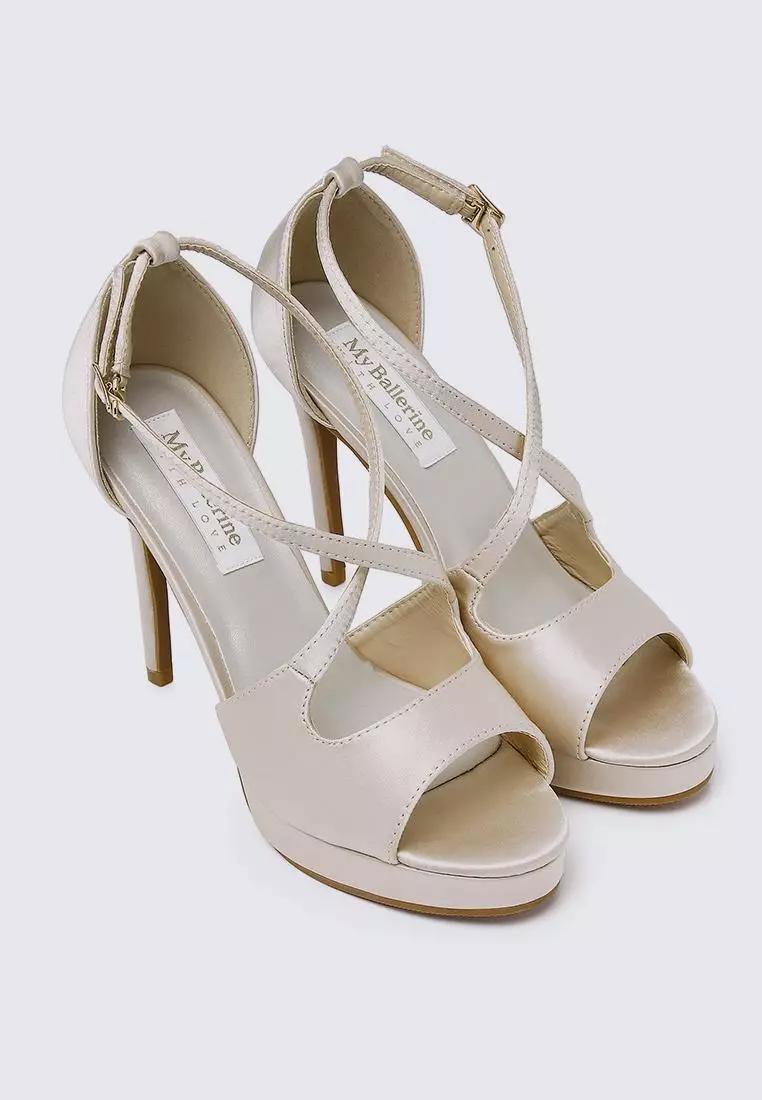 Louise Comfy Heels In Champagne