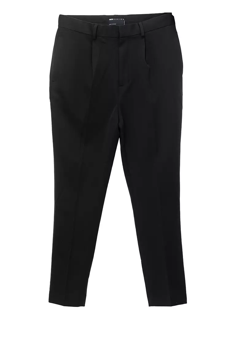 Asos Black Smart Pants Buy ASOS Design Tapered Smart Trousers