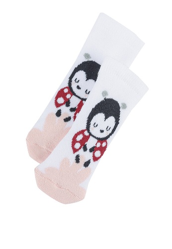 Du Pareil Au Même (DPAM) white Lady Bird Print Socks 14D3CKA2D51FBAGS_1
