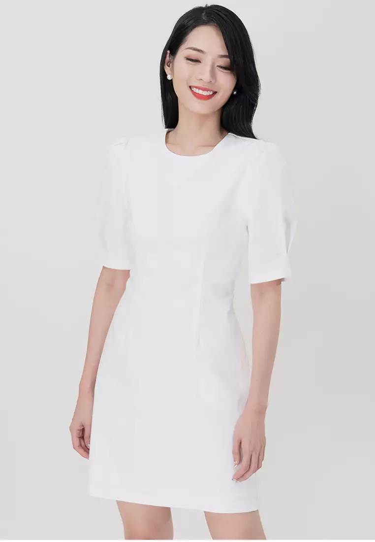 Round Neckline Mini Dress