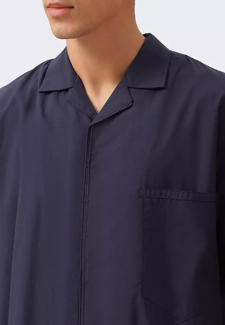 Men's Notch Collar Shirt with Triangle Pocket