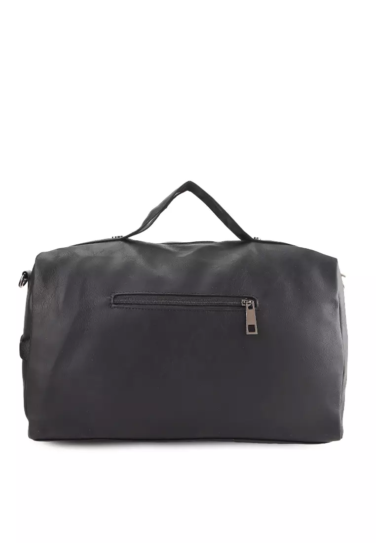 Distressed Leather Carry Duffel Bag