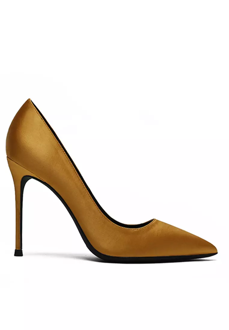 10CM Silk Fabrics Pointed High Heel Shoes HZL213