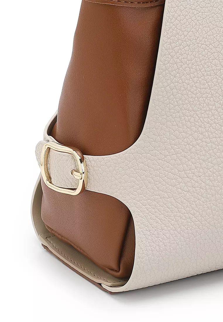 Women's Shoulder Bag / Top Handle Bag - Beige / Brown