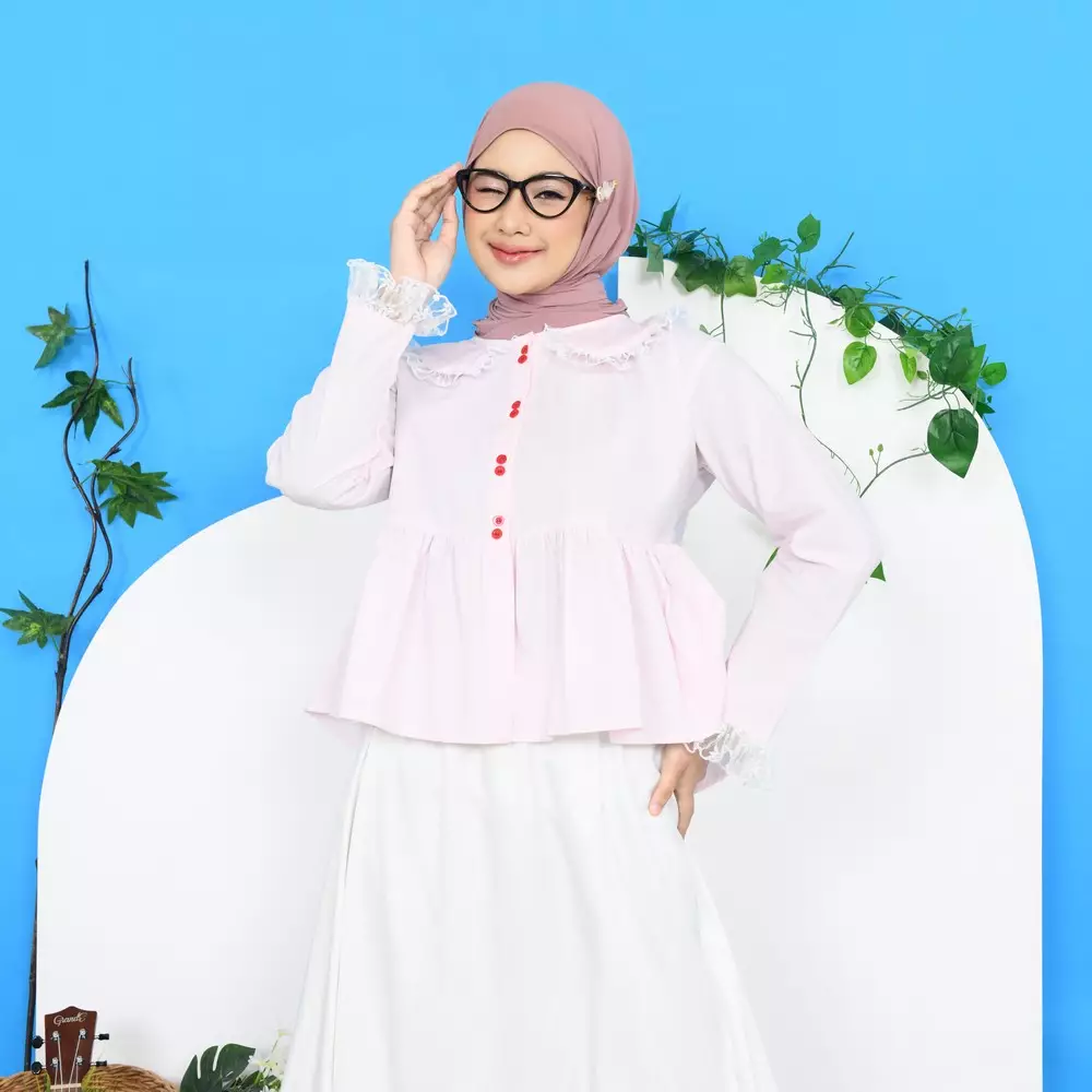 Biyaa Poplin Blouse - Soft Pink M19755 R23S2