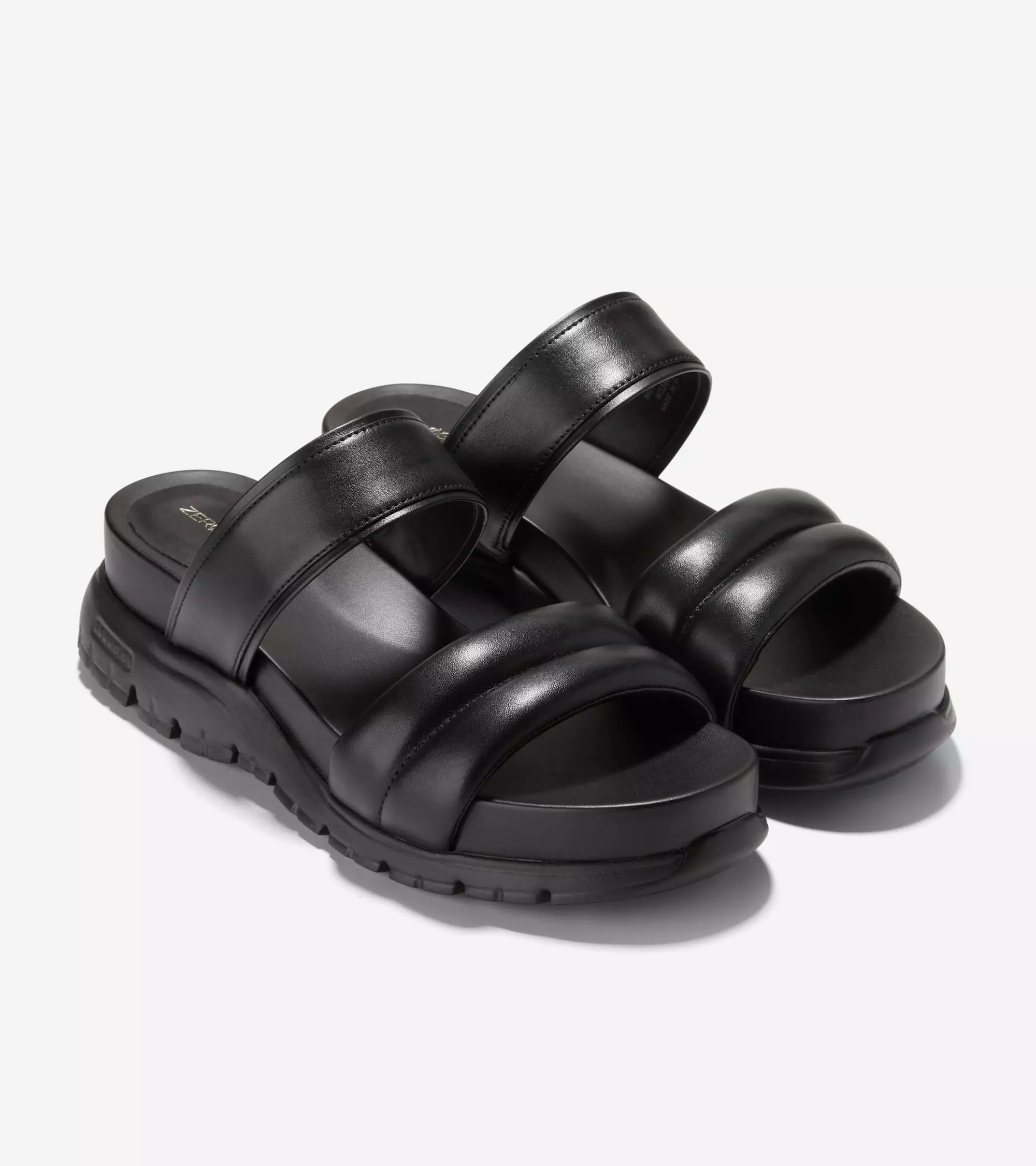 Cole Haan Women Zerogrand Double Band Slide Sandals - Sepatu Wanita (Black)