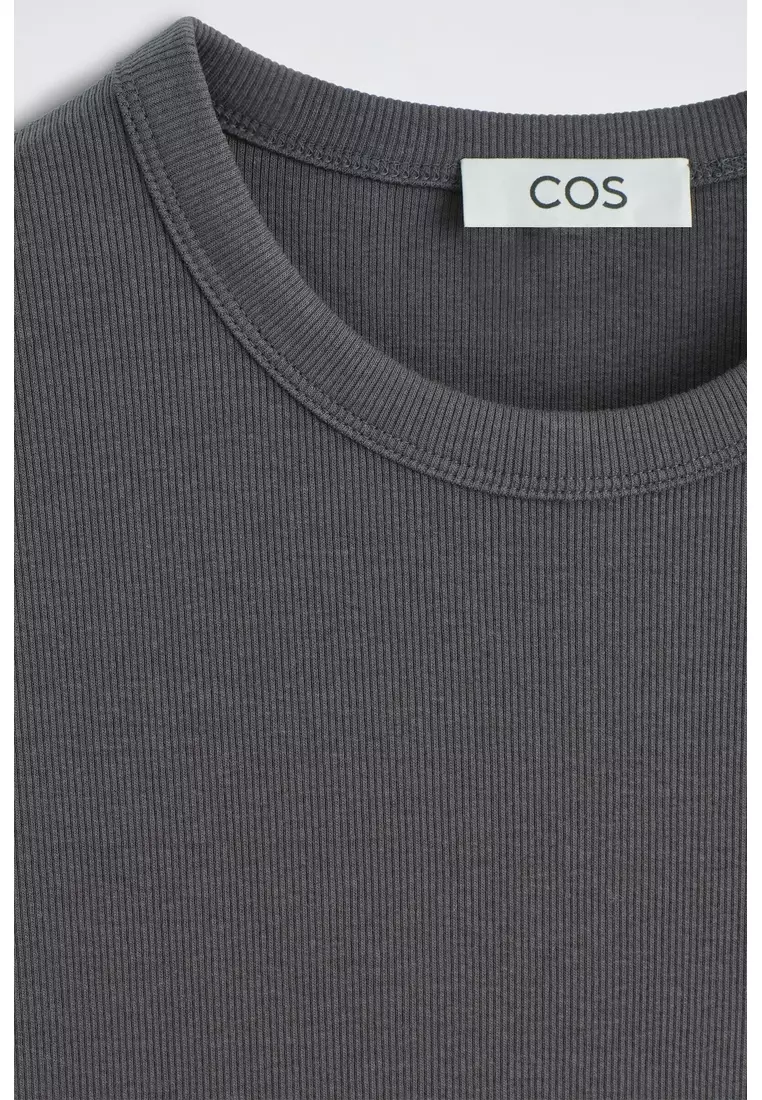 SLIM RIBBED COTTON T-SHIRT