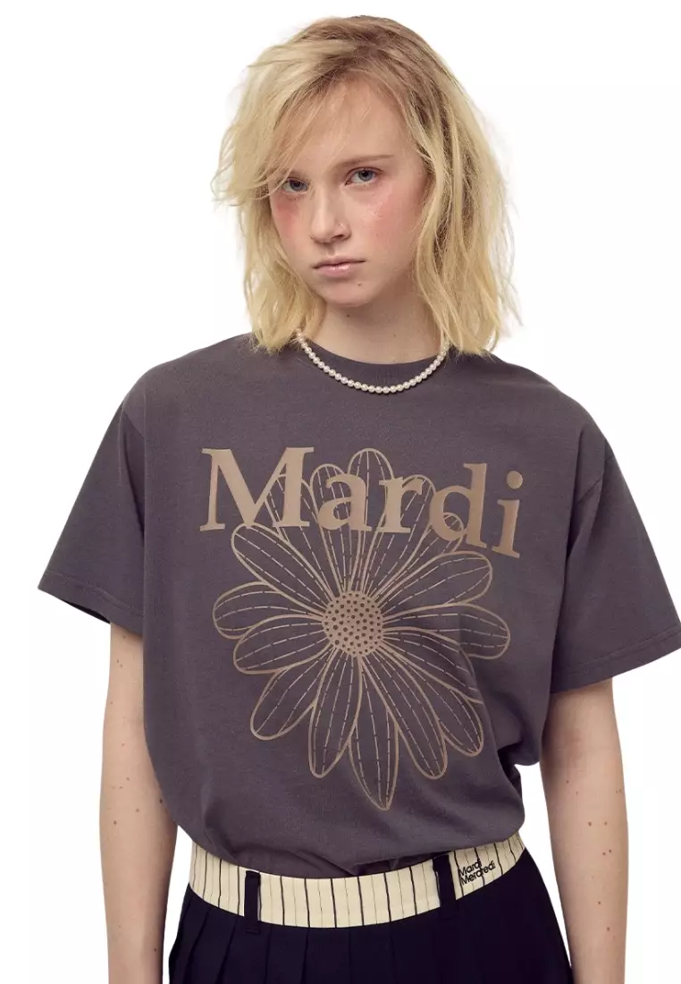 Tshirt Flowermardi - Charcoal Taupe