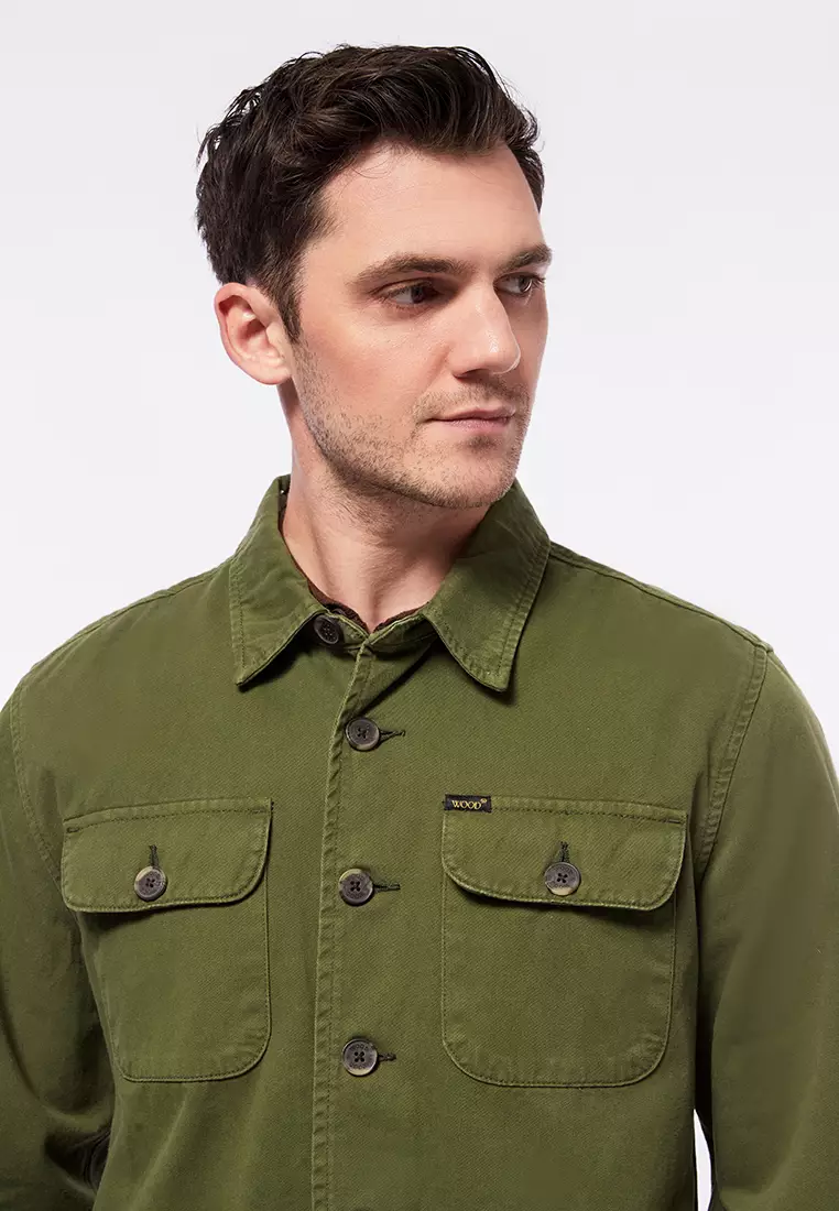 Jual WOOD Slim Fit Shirt Jacket Original 2024 ZALORA Indonesia