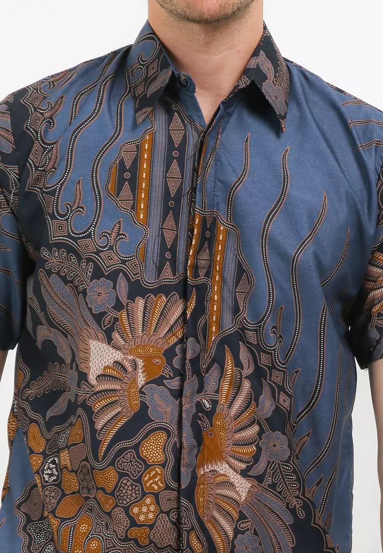 Kenari Kemeja Batik Exclusive Premium Pria Casual Modern Lengan Pendek