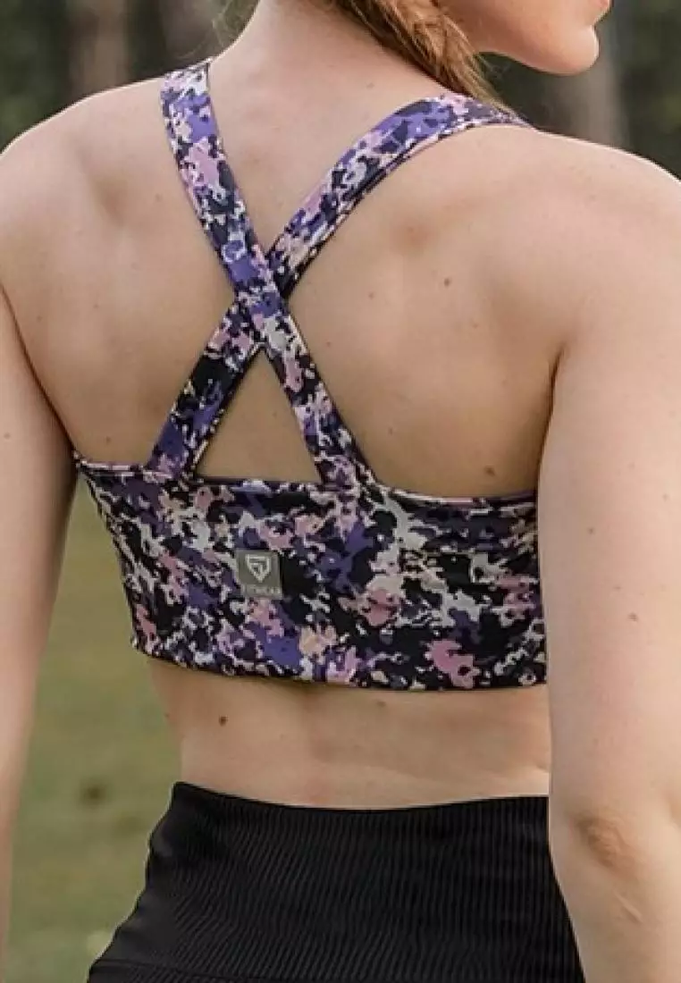Fitwear - Sportbra Olahraga Wanita ANASTASIA [CROSS PLAIN] - VIOLET CAMO