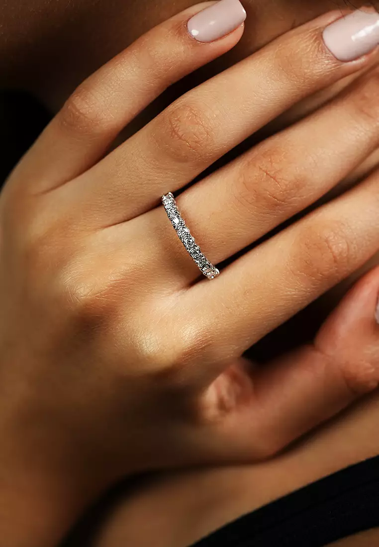 Classic Prong Lab Grown Diamond Half-Eternity Band in 18K White Gold