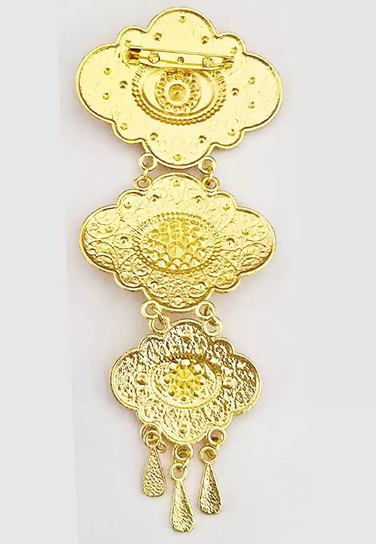 Apoorva Brooch Bros Tiga Susun Wanita Gold