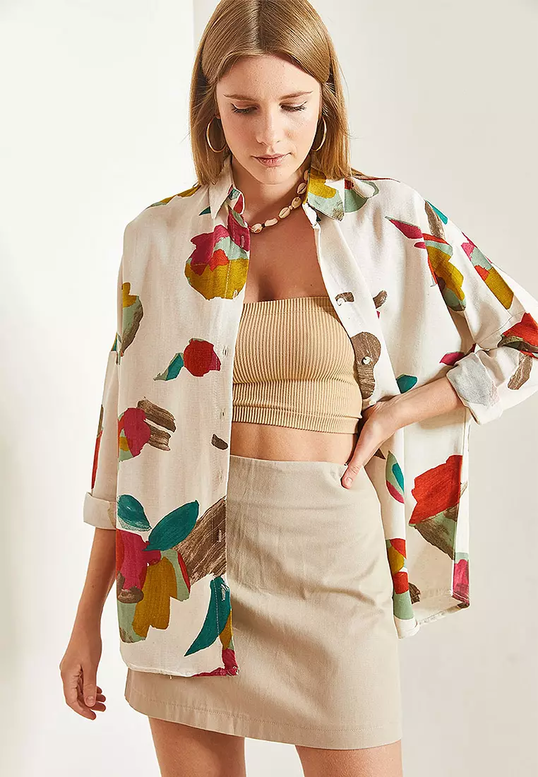 Patterned Linen Shirt