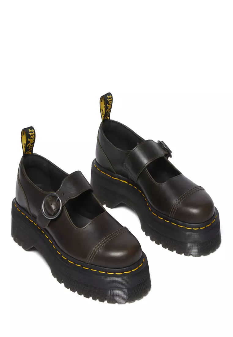 Addina Orleans Leather Platform Shoes Black - Women