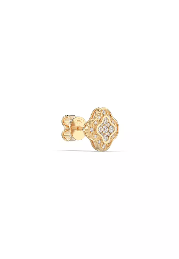 Flora Quad Lab Grown Diamond Stud Earrings in 14K Yellow Gold D/E-VVS/VS (0.32ct TDW)