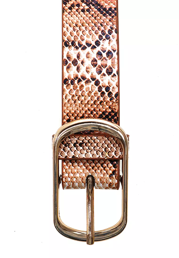 Fern Belt Gesper Ikat Pinggang Wanita Classic Comfortable Motif Snake Material Kulit Leather ORIGINAL - Multycolor