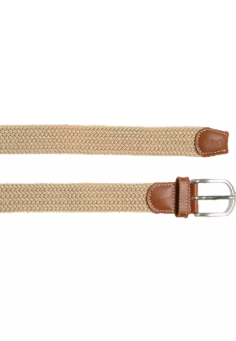 Fabric belt for Men and Women -Elastic belt -Woven stretchable belt plus size -Canvas Belt for men and women in White color -Oxhide White BCN