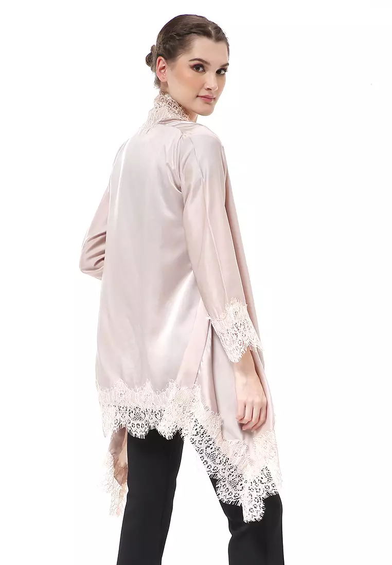 Reine Atasan Wanita Outer Kebaya Traditional Design Material Silk ORIGINAL - Nude