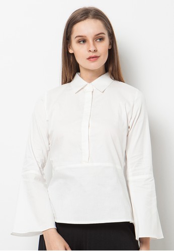 Bell Sleeves Shirt White