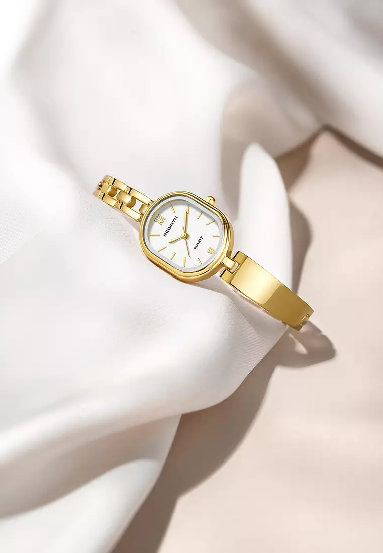 Jam Tangan Wanita Anti Air Korea Kuasar Original Cewek Gelang Tali Jam Tangan Cewek Gold