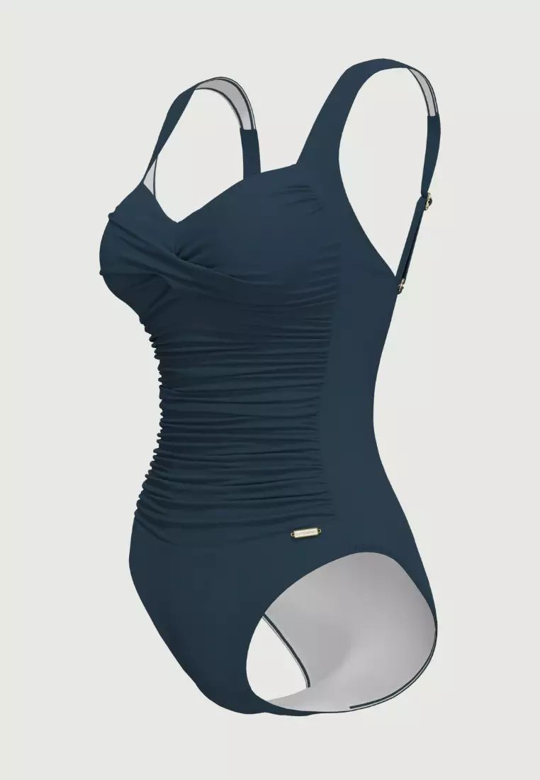 Core Solid Deep Jade Plus Cup Twist Front Onepiece