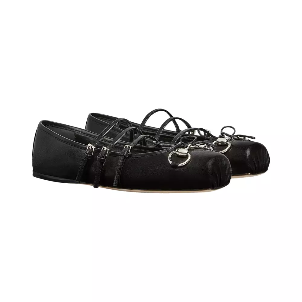 Sacchetto Horsebit Ballet Flat Black