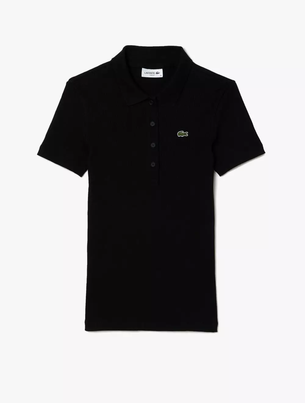 L.12.D Slim Fit Ribbed Cotton Polo Shirt - BLACK