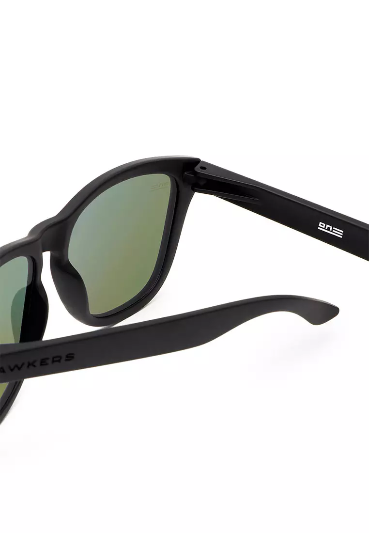 HAWKERS ONE Black Emerald Sunglasses for Men and Women. UV400 Protection. Designed in Spain