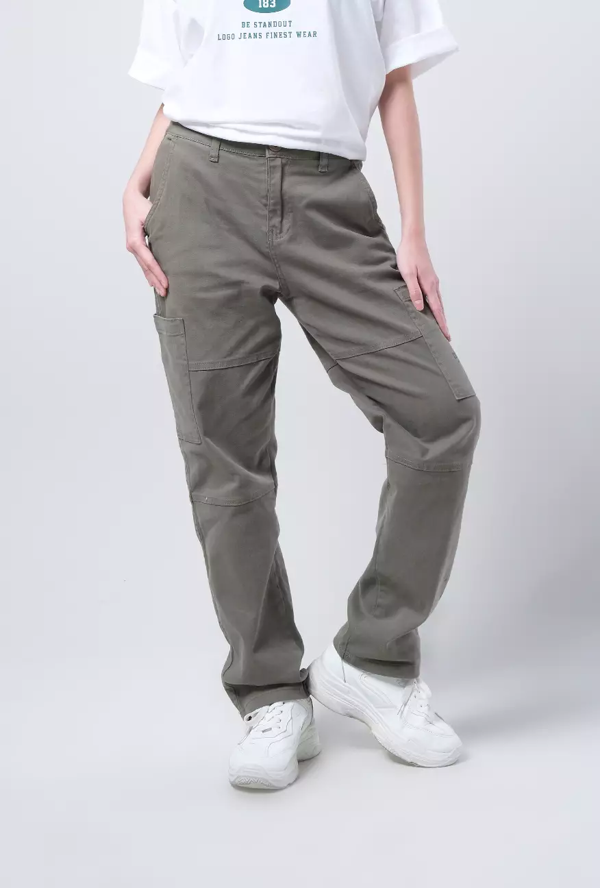 Celana Wanita Cargo Trisha Army
