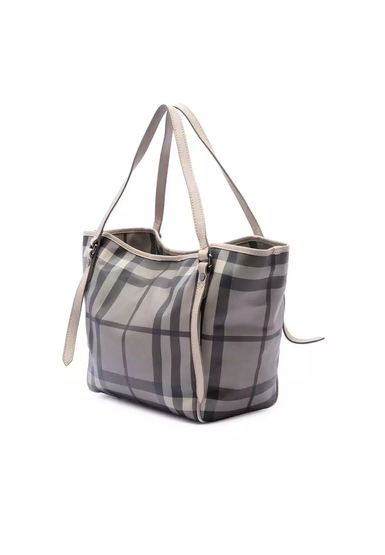 Pre-Loved Burberry Small Smoke Check Coated Canvas Canterbury Tote