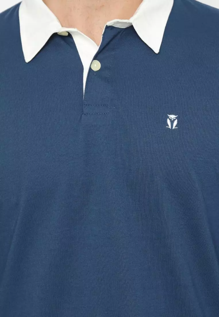 Matsuda Kaos Rugby Polo Shirt Pria Lengan Panjang Fujidera