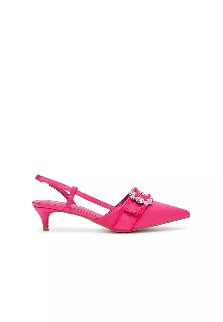 Discount on Nose  shoes - SKU: Embellished Buckle Slingback Heel