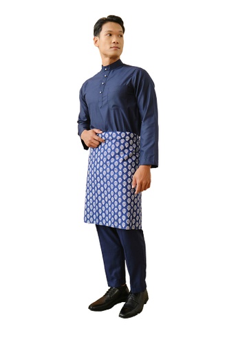 I Am Famous blue Uzayr Baju Melayu with Sampin 50FF1AA5F47AC9GS_1