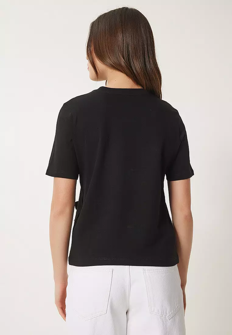 Bowknot Cotton Knit T-Shirt