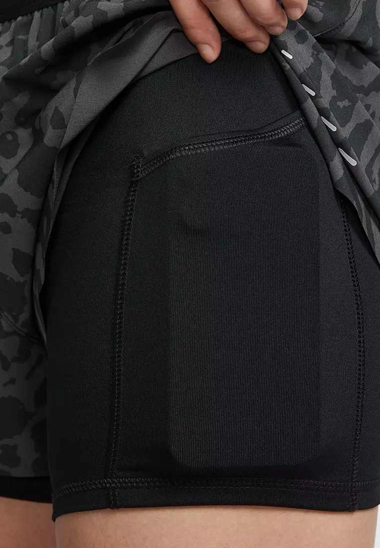 Women's Dri-FIT Mid-Rise 2-in-1 Printed Running Shorts