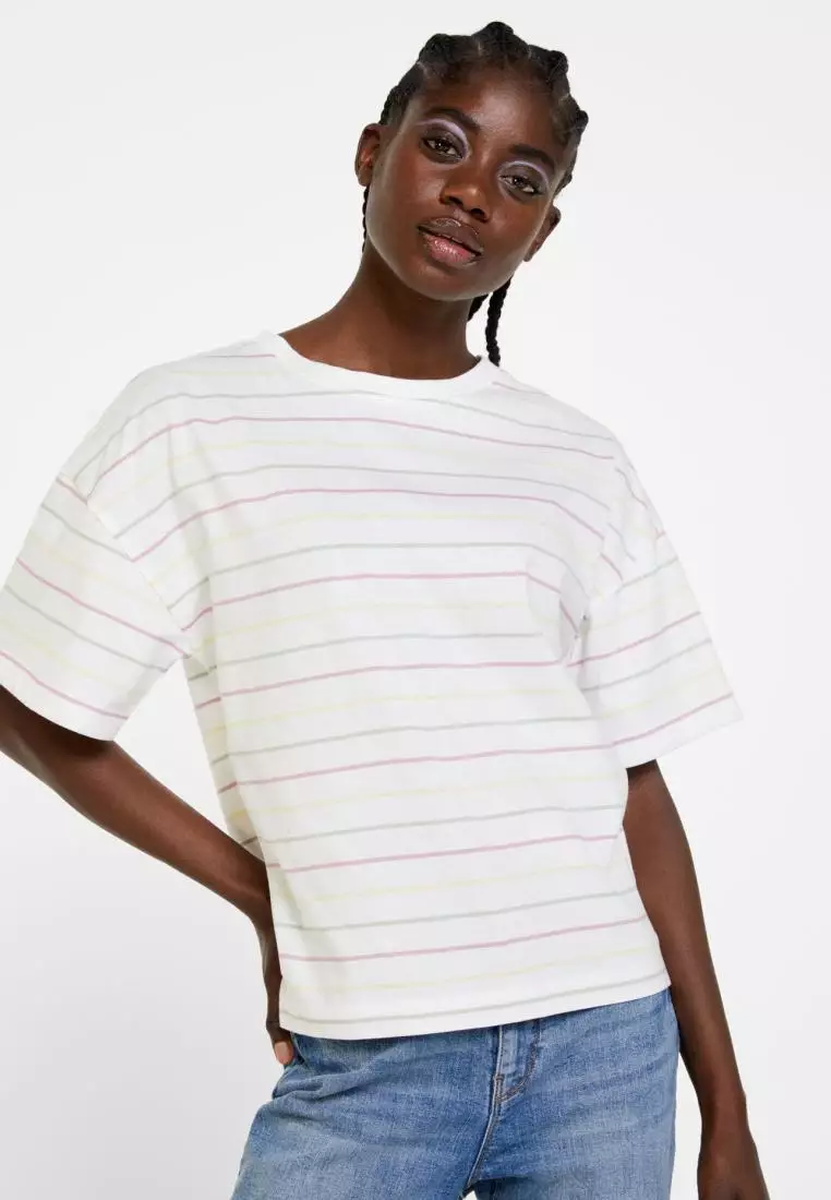 boxy striped t shirt