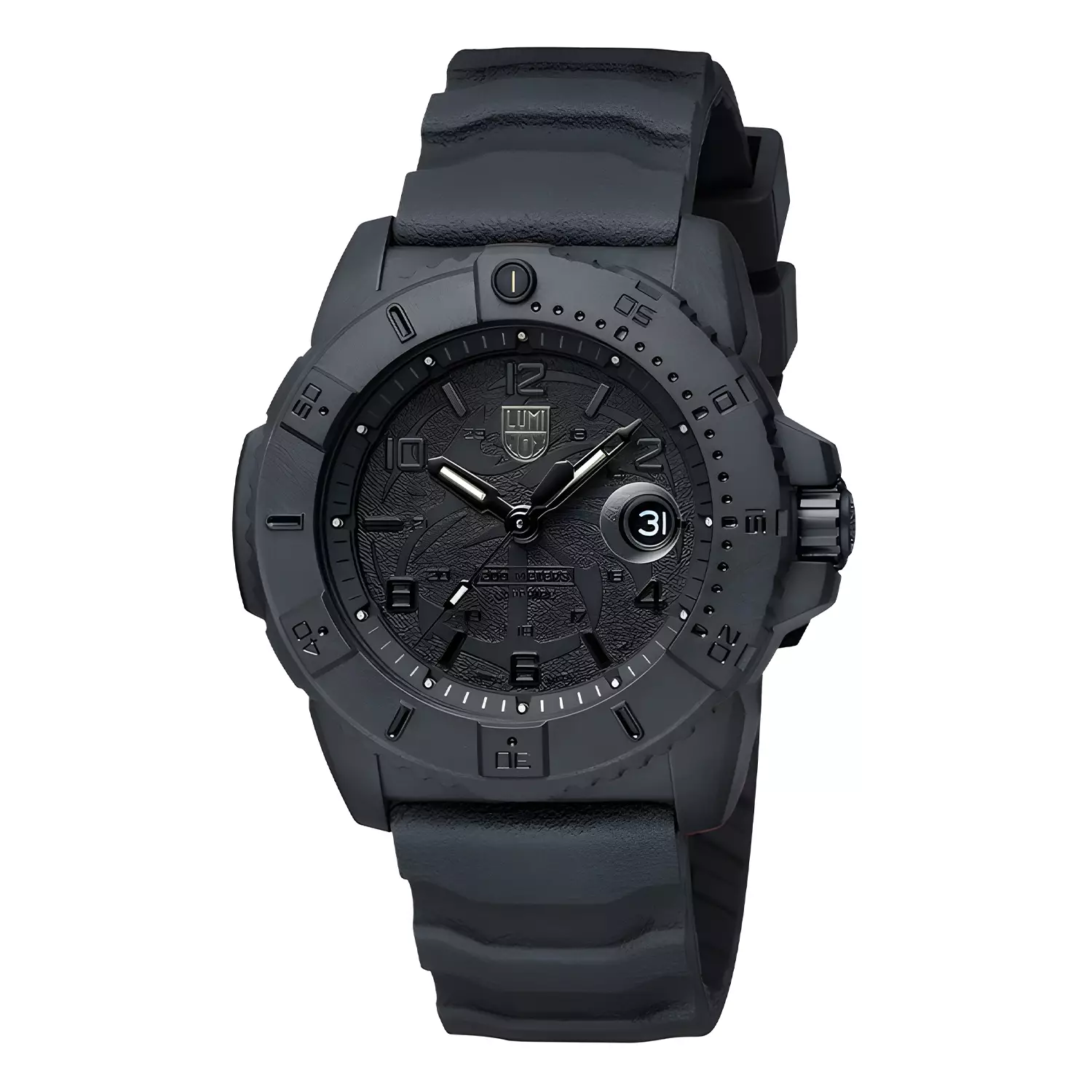 Luminox 3601.BO.NSF, Navy Seal Foundation, Military Dive Watch - Jam Tangan Pria Carbon Case - Black Rubber Strap