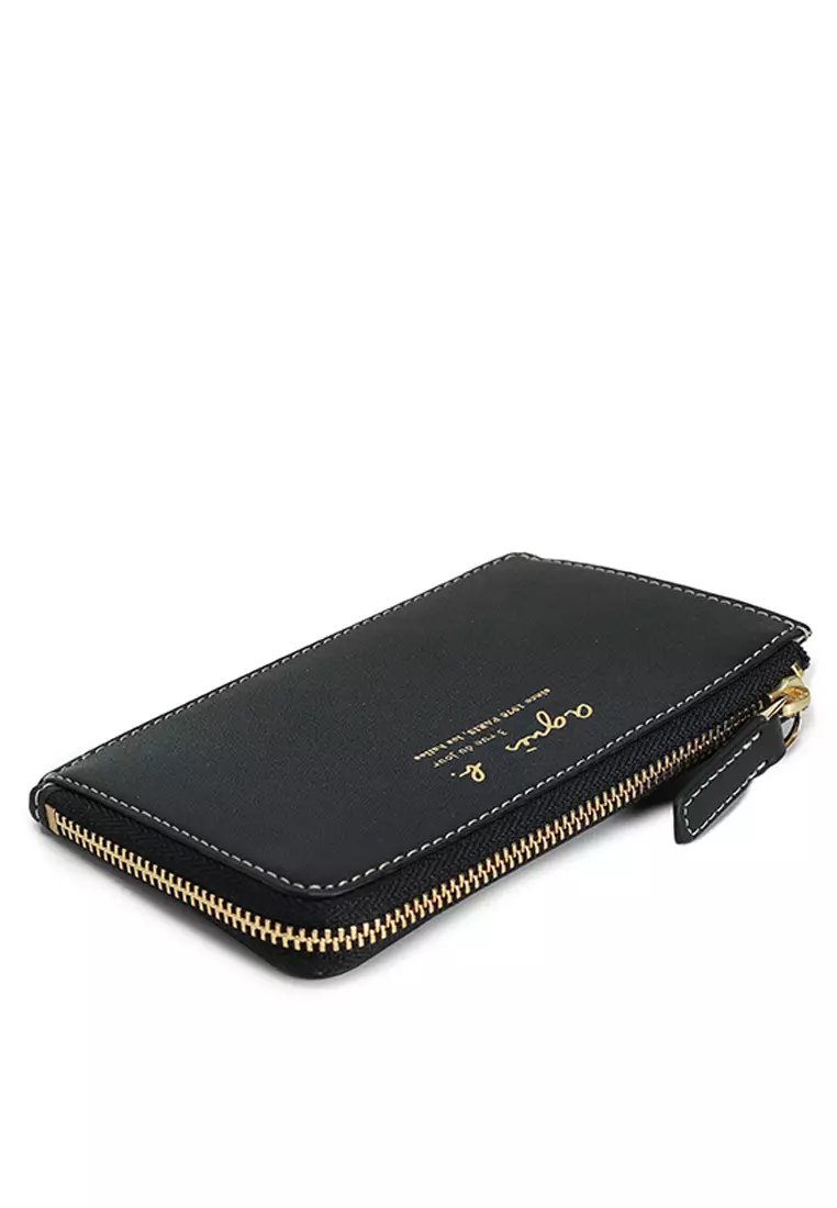 Logo Leather Zip Wallet