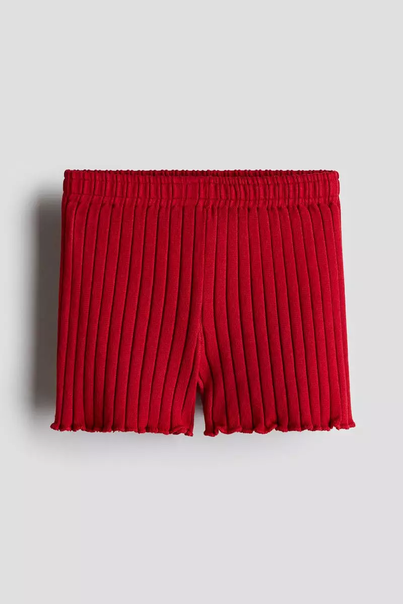 Rib-knit shorts