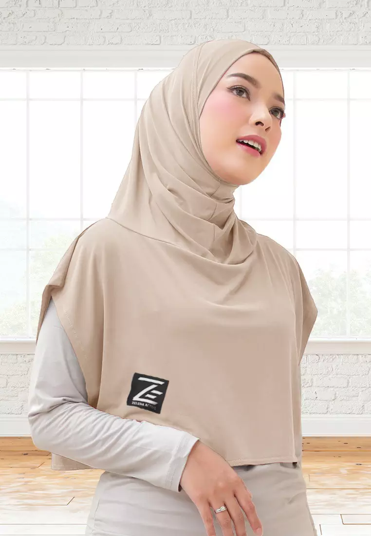 Alana Outer Hijab | Hijab Rompi Olahraga | Sport Vest Wanita - Walnut Cream