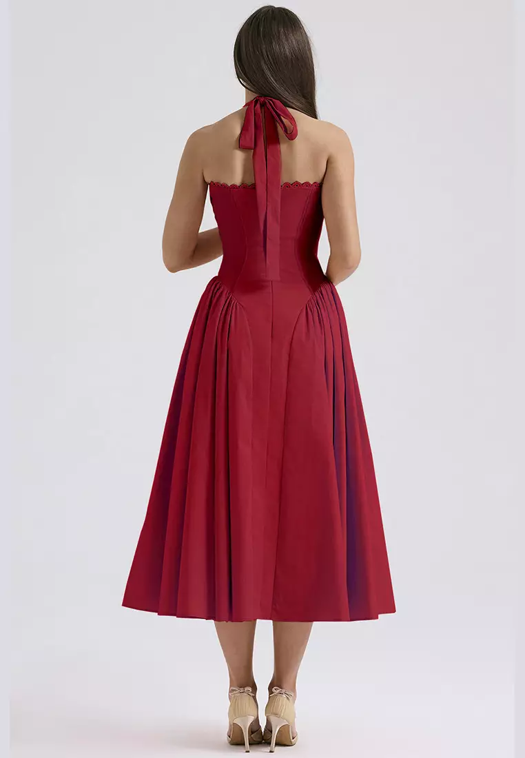 New summer slim fit printed camisole dress CA25042222RD