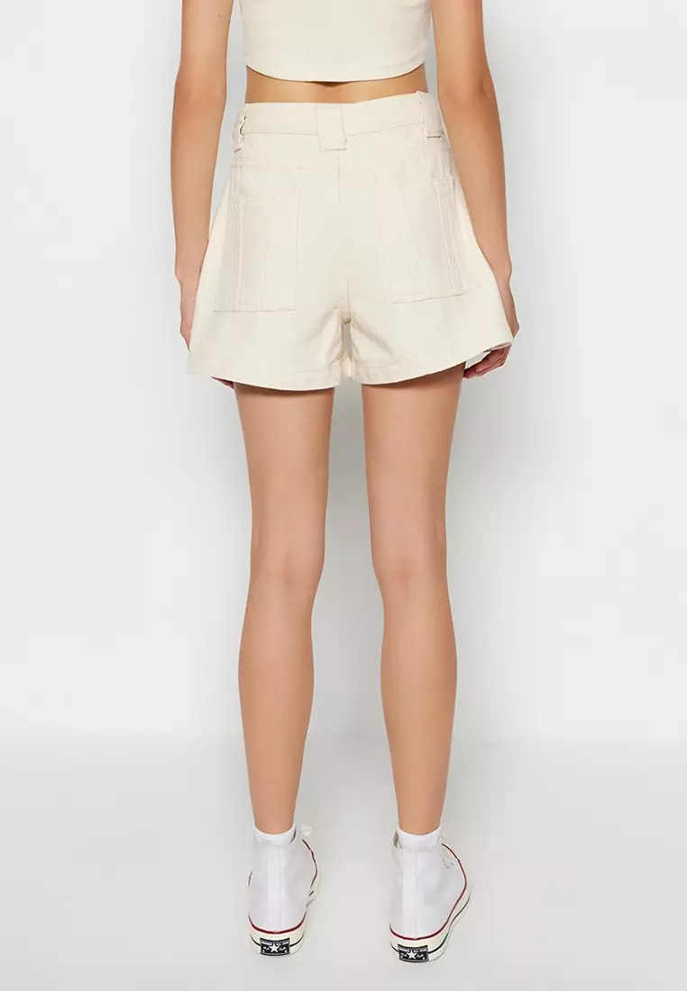 Plain white shorts sales