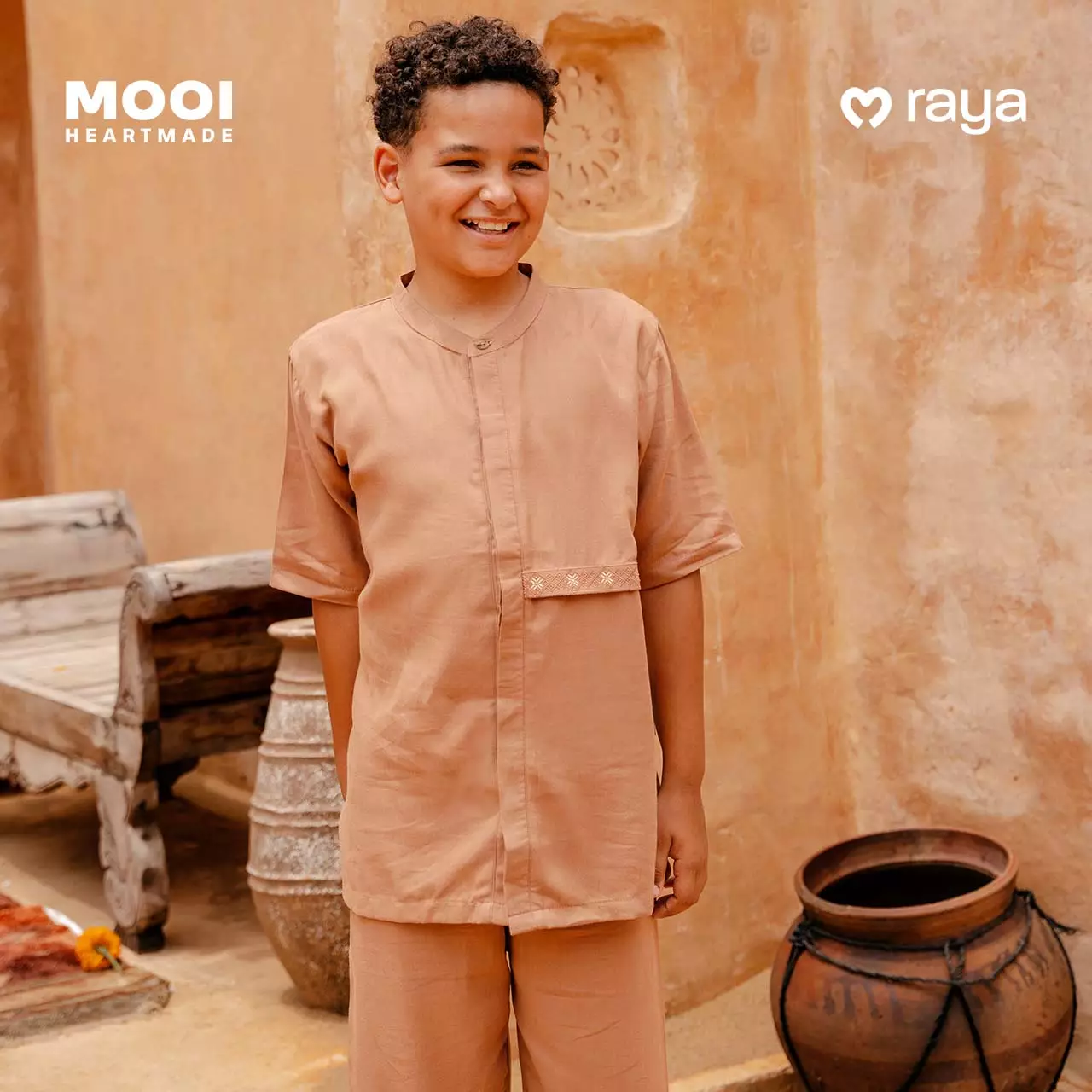 Mooi Taha Koko Set Setelan Koko Anak Raya Collection - Khaki