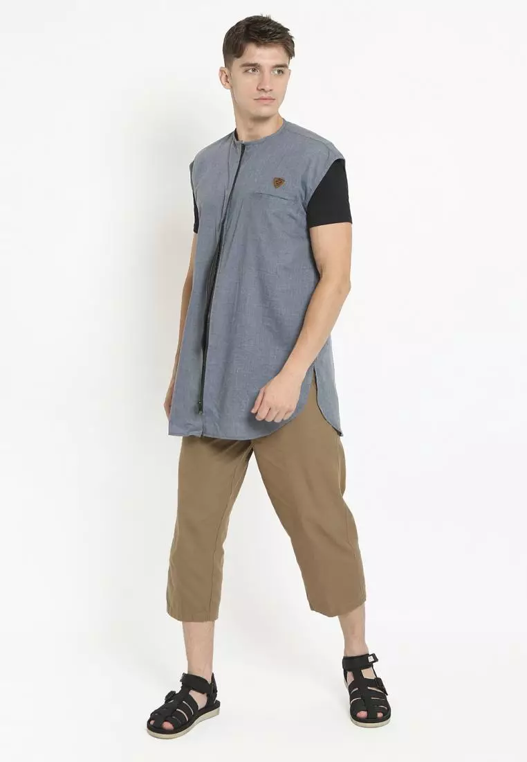 Zayidan Rompi Sholat Zipper Muslim Pria - Denim