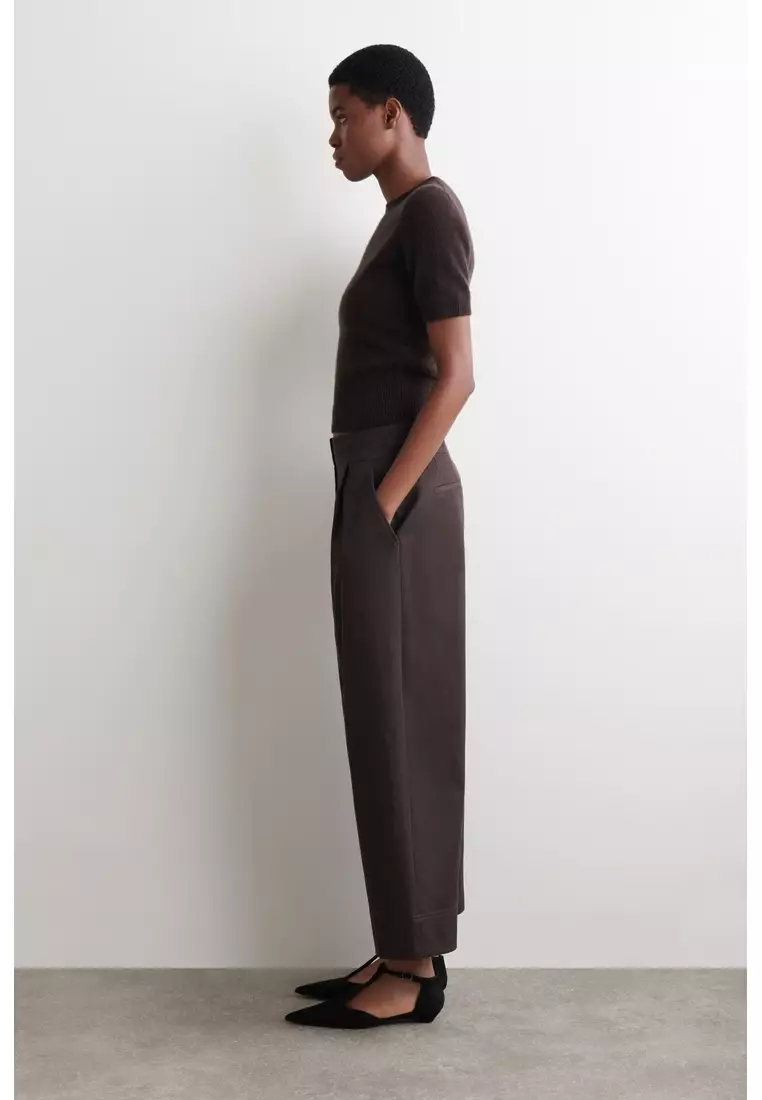 CROPPED COTTON BALLOON TROUSERS